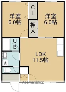 サンルーカス共栄Ⅰ【2階】の間取り